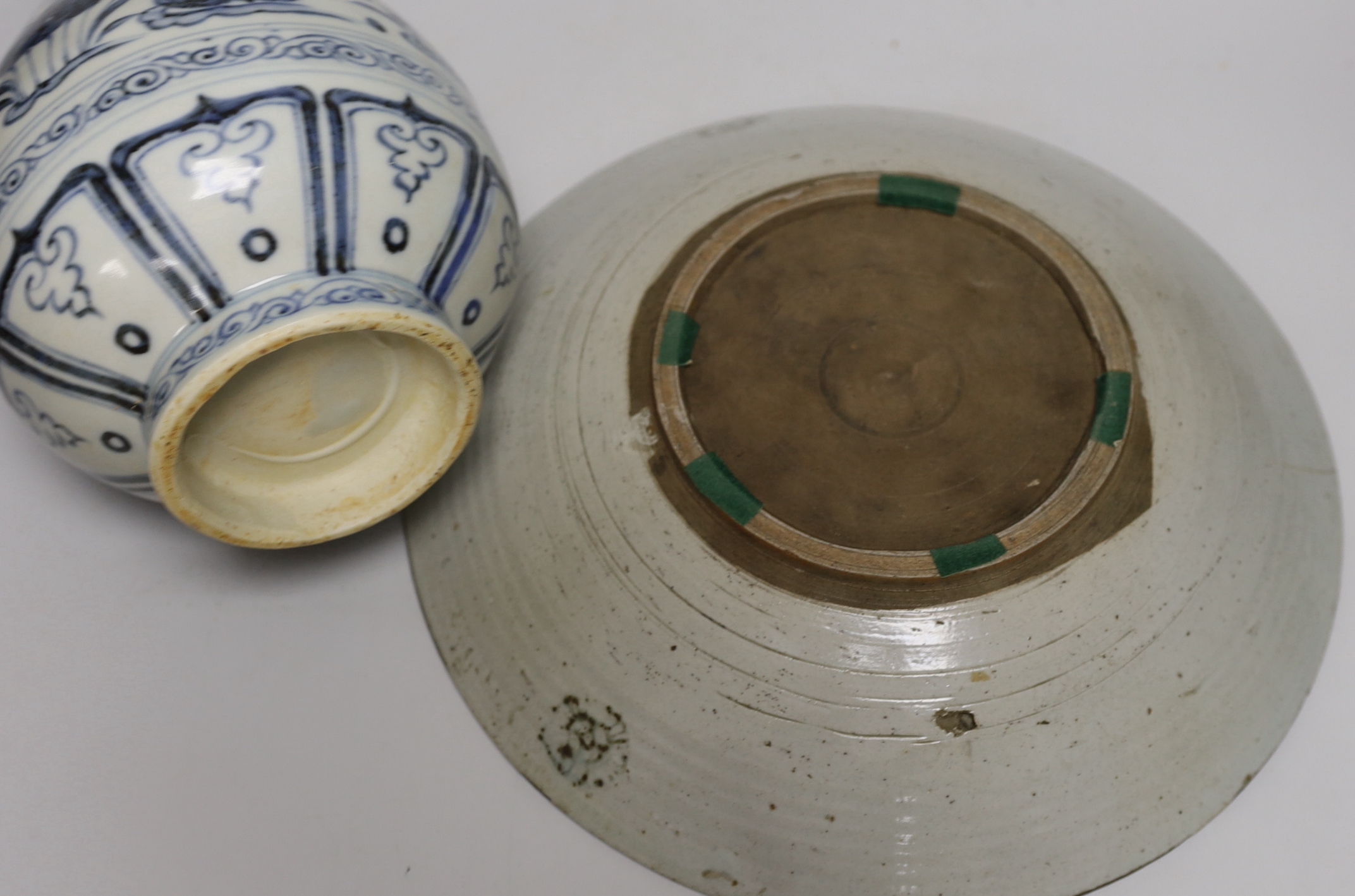 A group of blue and white Chinese ceramics